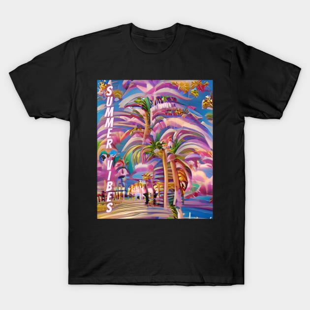 Summer Vibes, colorful T-Shirt by TheFatWizard